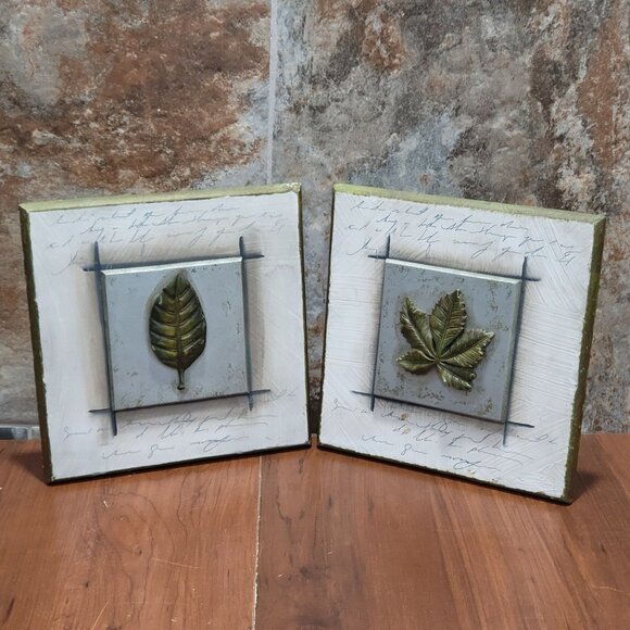 Ceramic Leaf Wall Decor Set of 2 Hanging Wall Art - Picture 12 of 12